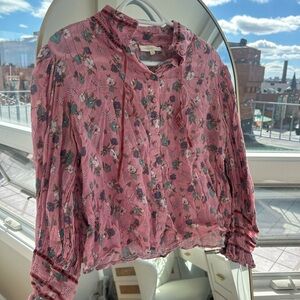LoveShackFancy Pink Floral Top